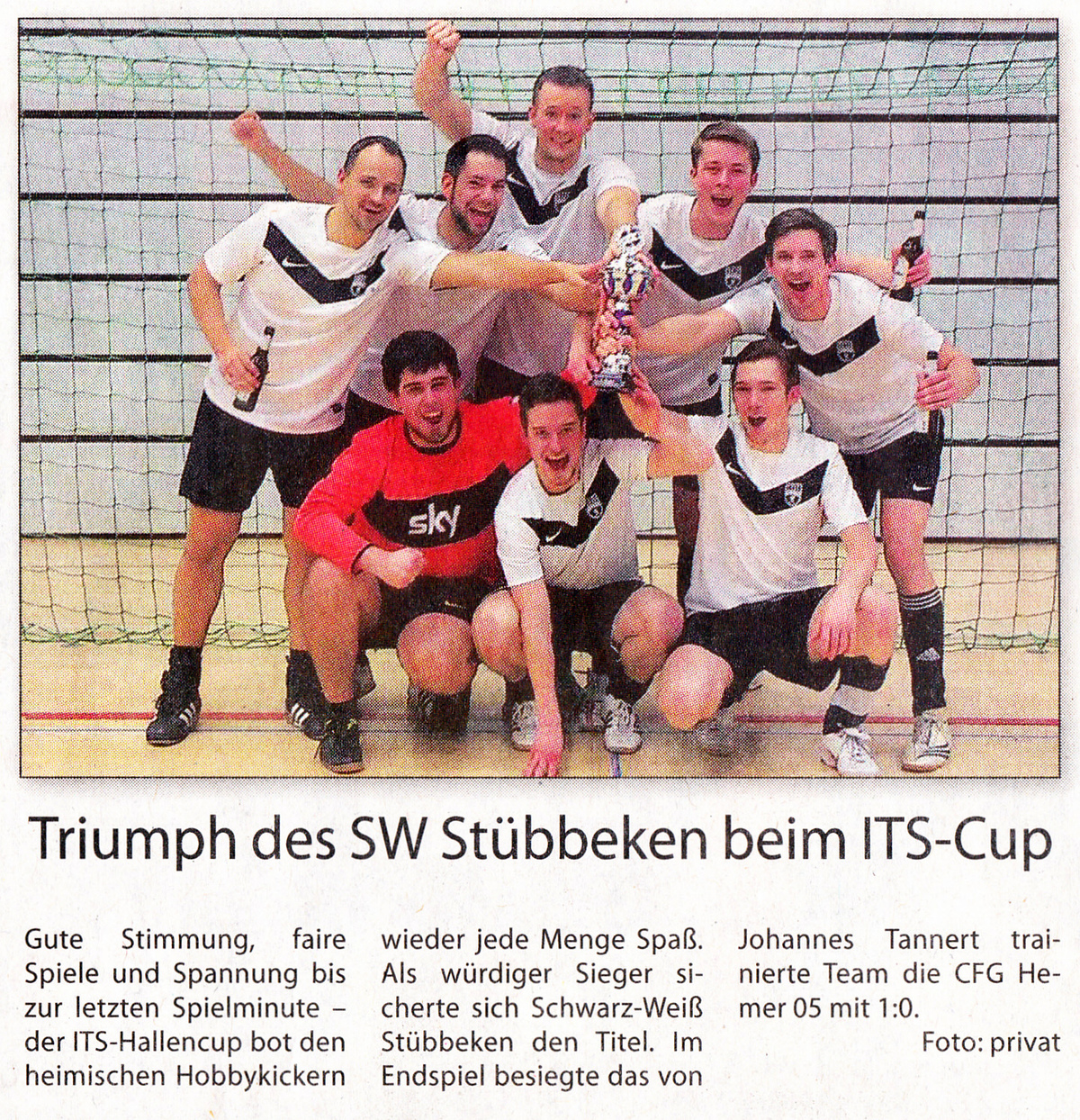 Stadtspiegel bericht its hallencup 2015 retina
